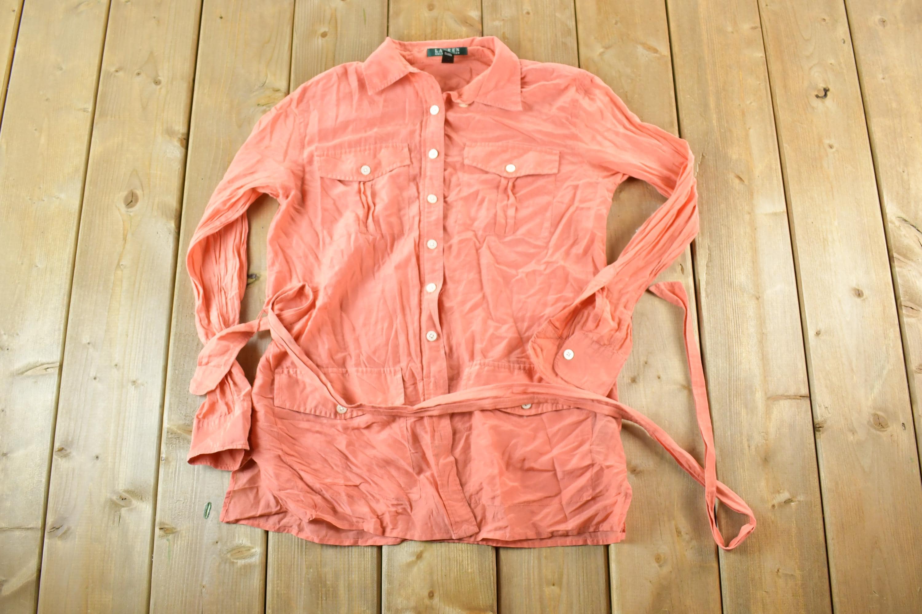 Vintage 1990s Lauren Ralph Lauren Women's Sailing Button Up Shirt Womens S