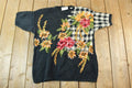 Vintage 1990s Marisa Christina Classics Cable Knit Floral Crewneck Sweater FAB Shirt