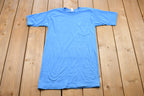 Vintage 1970s Health Knit Blue Basic T-Shirt