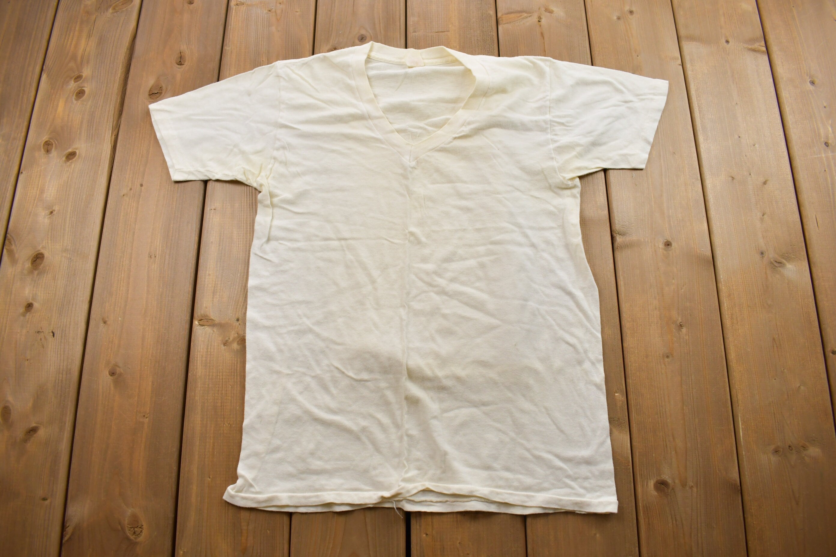 Vintage 1990s Blank V-Neck T Shirt