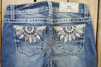 Vintage Y2K Miss Me Bedazzled Low Rise Jeans Size 26x33