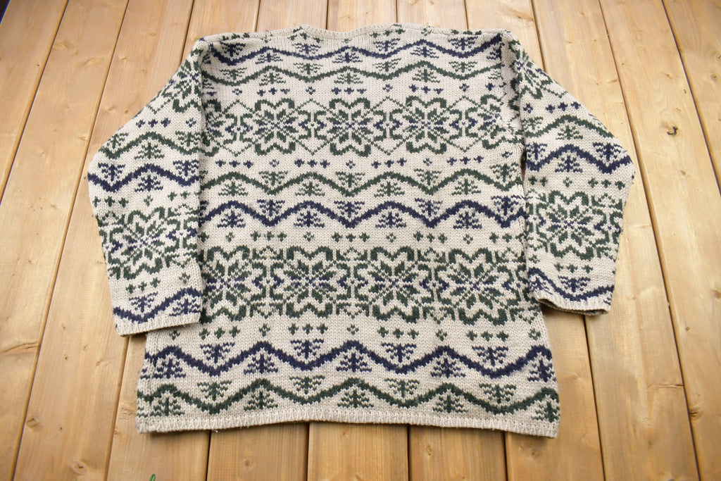 Vintage 1990s Abercrombie & Fitch Co Wool Knitted Crewneck Sweater