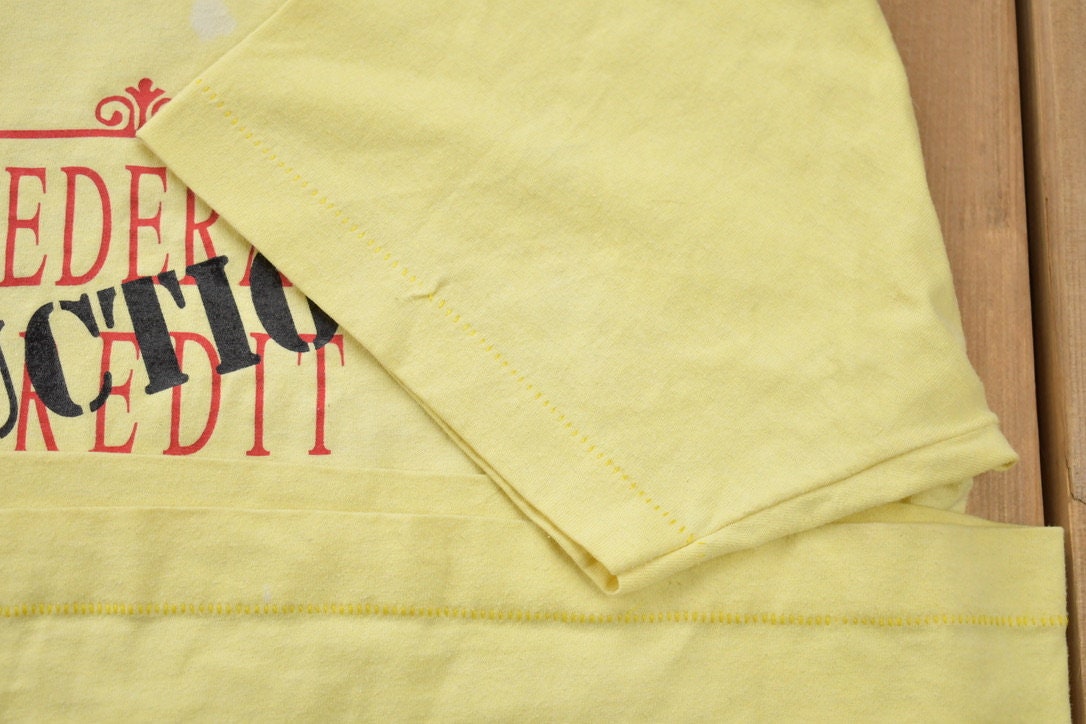 Vintage 1990s TIC Federal Credit Union Under Construction Graphic T-Shirt