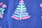 Vintage 1990s Northern Isles Christmas Tree 100% Wool Knitted By Hand Crewneck Sweater
