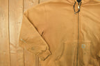 Vintage Heavily Distressed 1990s Carhartt Full Zip Fleece Lined Hoodie Sweatshirt