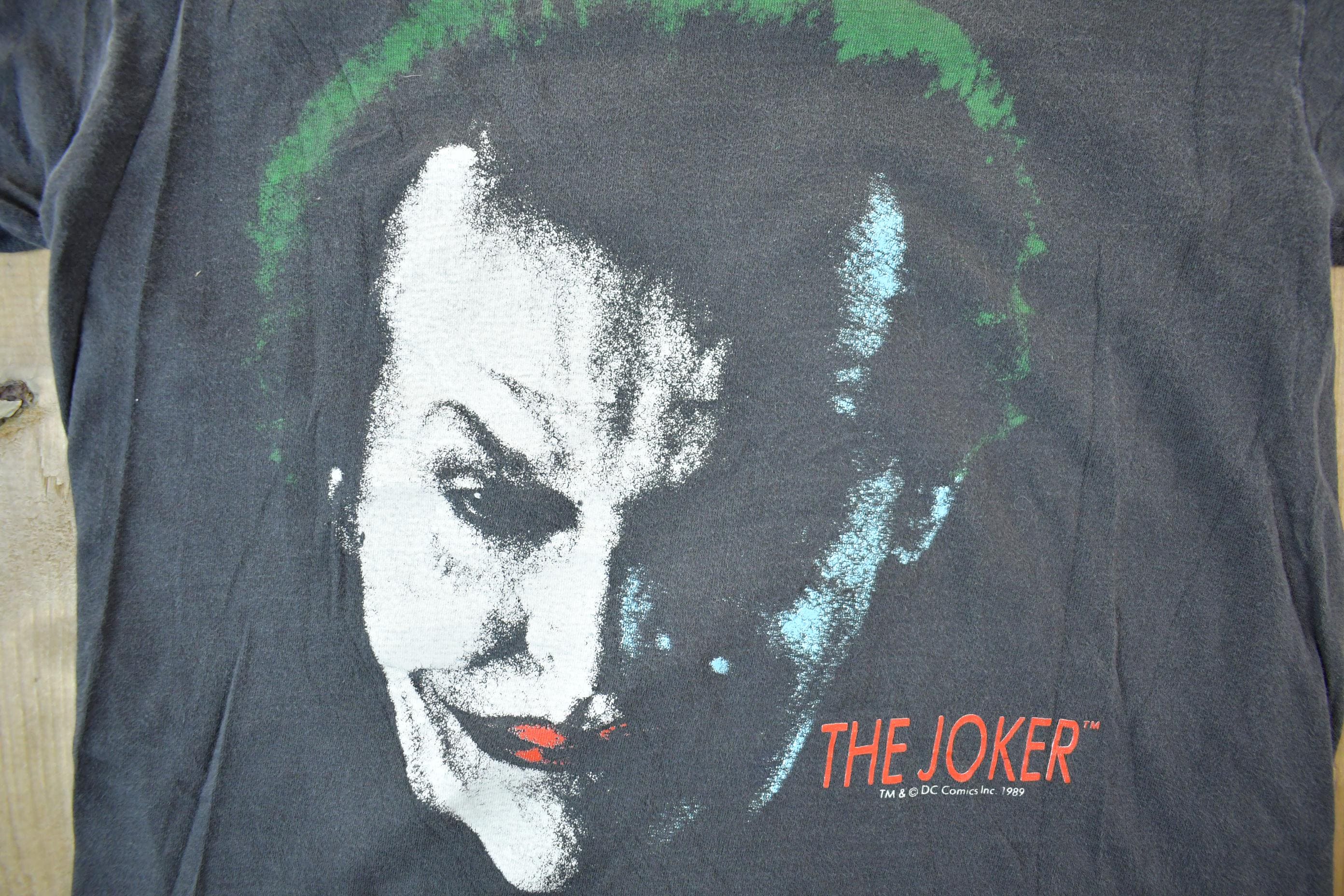 Vintage 1989 Jack Nicholson Joker DC Comics Batman Promo T-Shirt Men's S-M
