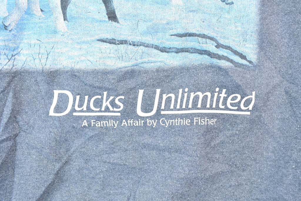 Vintage 1990s Ducks Unlimited White And Black Wolves Crewneck