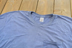 Vintage 1990s FotL Golden Blend Blank Blue Pocket T-Shirt Mens M /