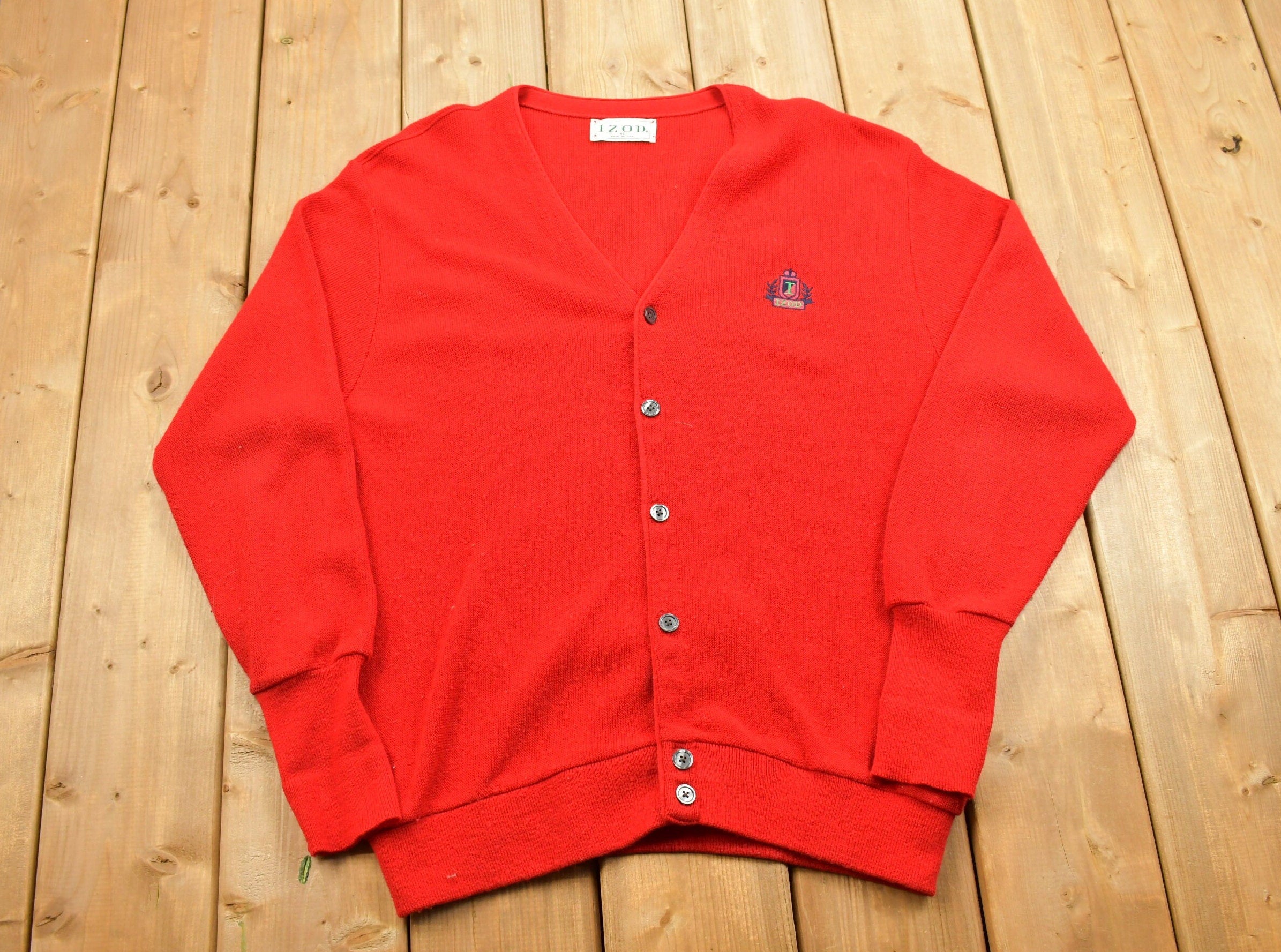 Vintage 1990s I Zod Knitted Cardigan Sweater