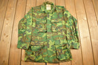 Vintage Shirt ERDL Camouflage Vietnam Rip Stop Coat Uniform Army Green
