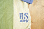 Vintage 1990s Deadstock HS Athletic Striped Long Fit Embroidered Button Up Shirt