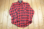 Vintage 1990s Red And Black Lumberjack Biggie Smalls Button Up Shirt