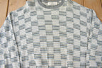Vintage 1990s Pronto-Uomo Checkered Knit Crewneck Sweater Size L Made In Italy