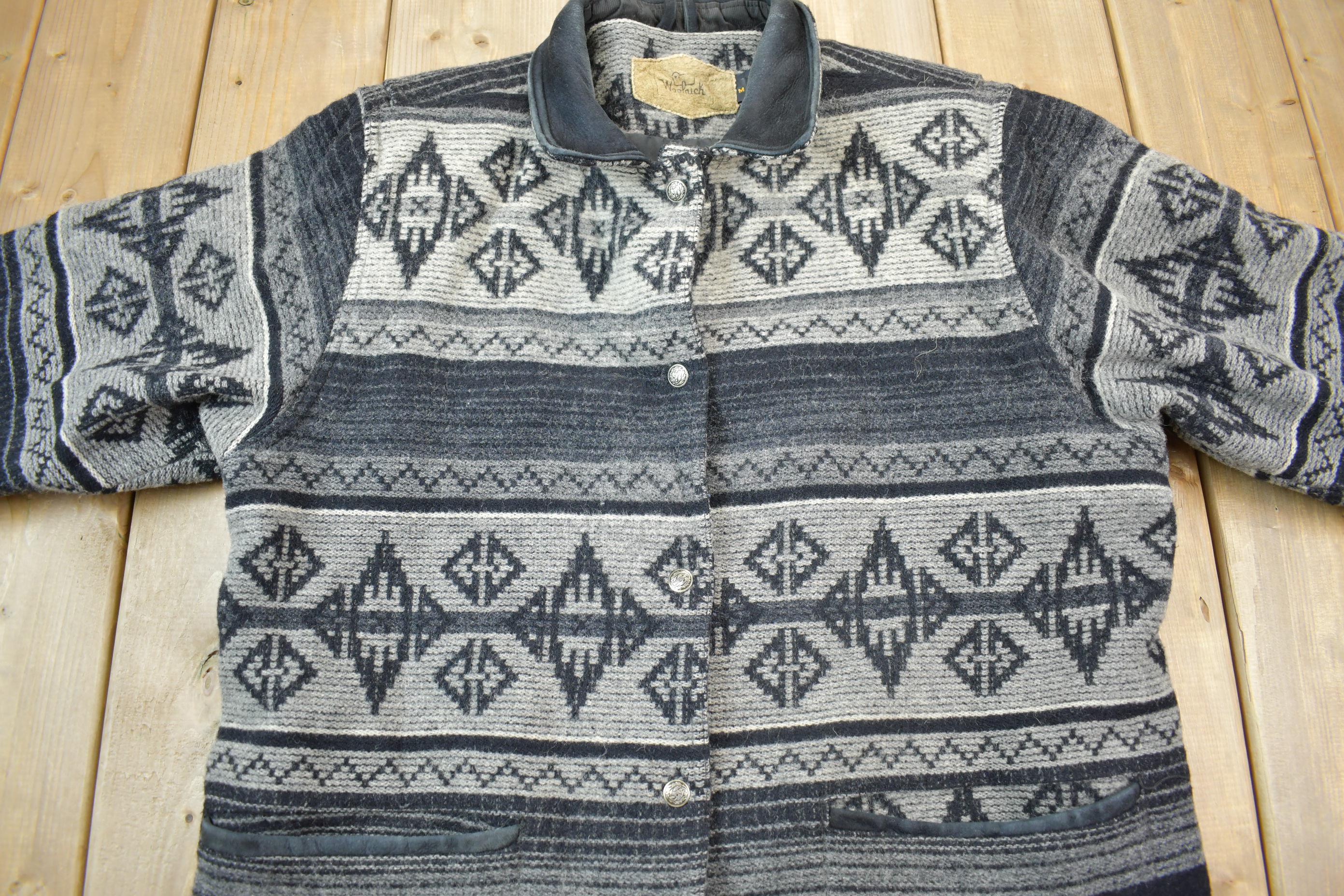 Vintage 1990s Woolrich Aztec Pattern Wool Jacket
