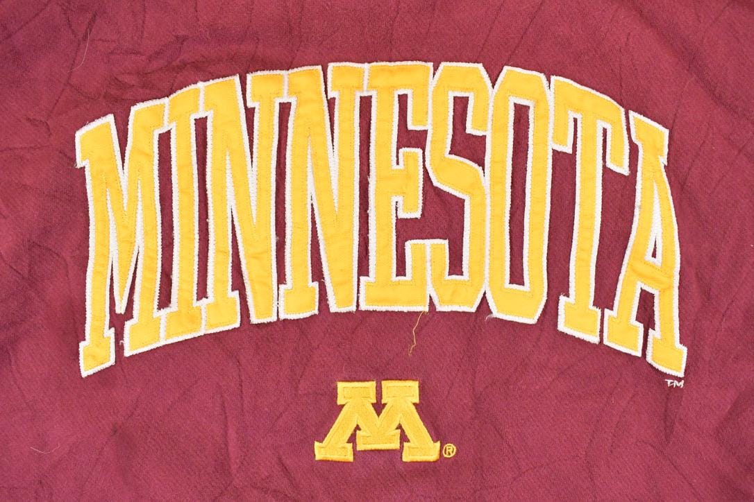 Vintage 1990s Minnesota University Hoodie Sweater Men's L