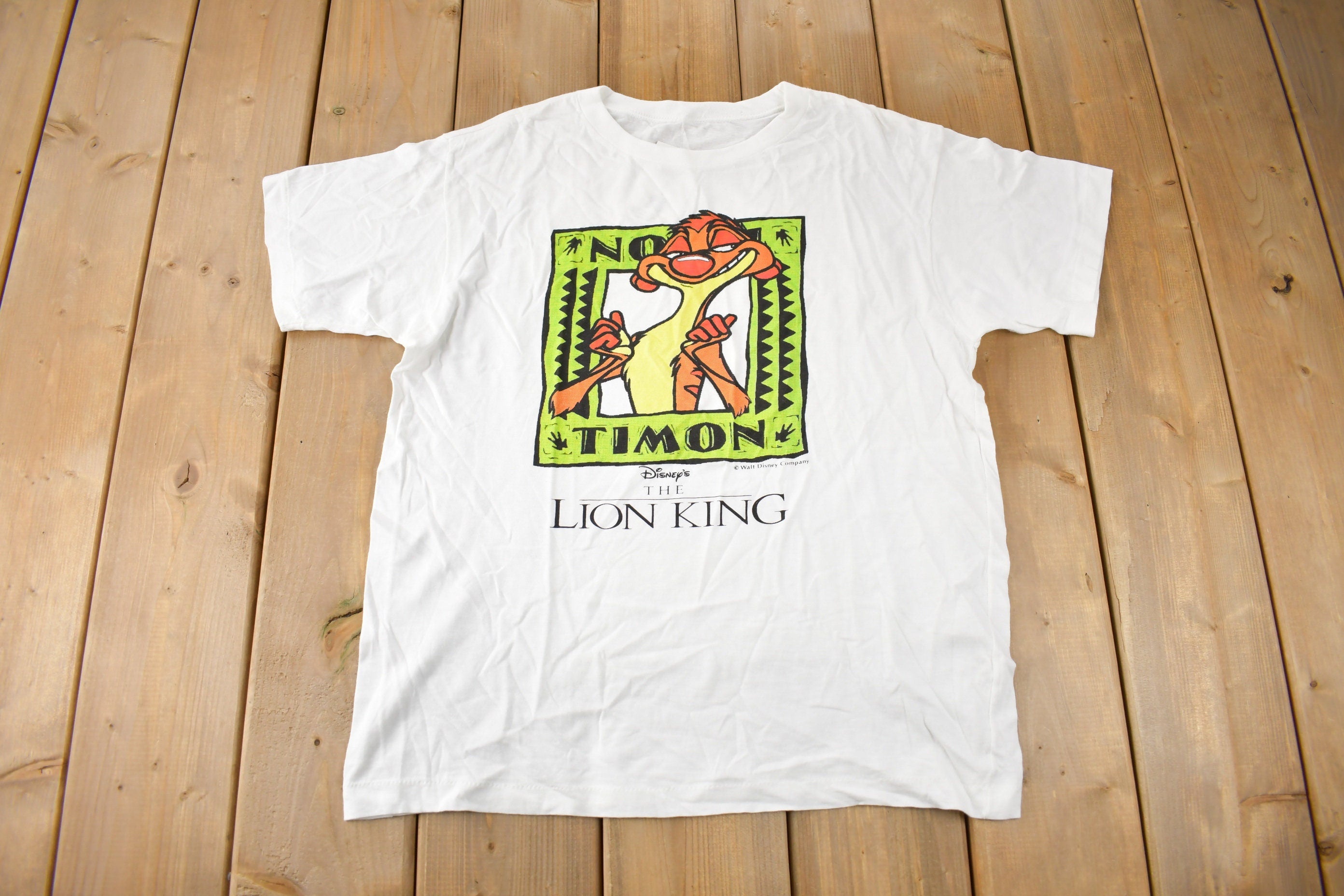 Vintage 1994 Disney's The Lion King Timon Single Stitch Graphic T-shirt Made In USA