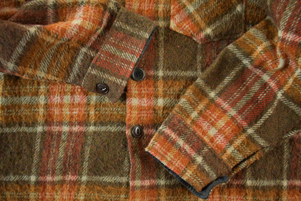 True Vintage 1960s Wool Flannel Button Up Shirt Jacket