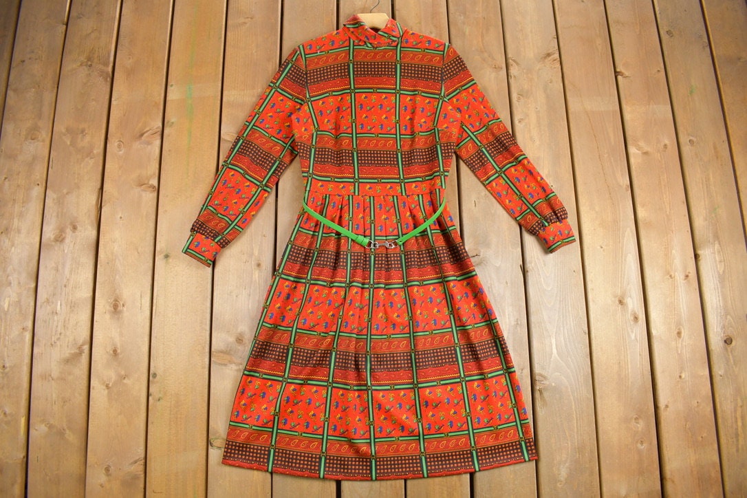Vintage 1950s Paisley Dress