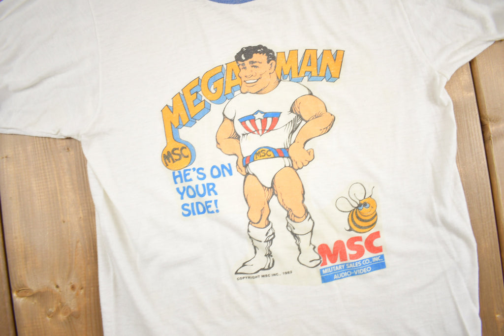 Vintage 1983 Mega Man MSC Ringer T-Shirt