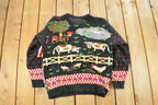 Vintage 1990s Signatures By Northern Isles Farm Hand Knit Cardigan Sweater Women's M