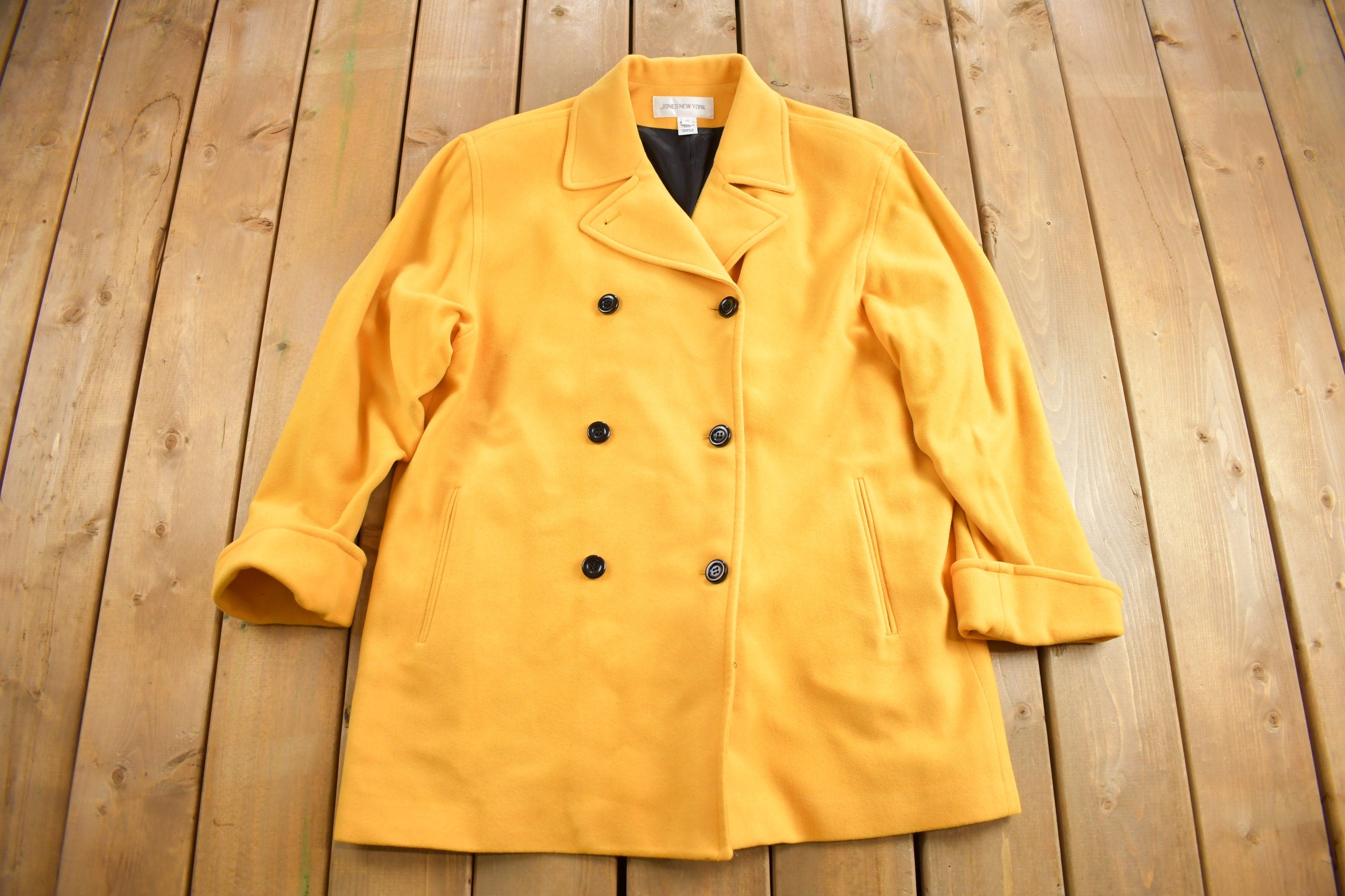 Vintage 1980s Jones New York Yellow Wool Jacket