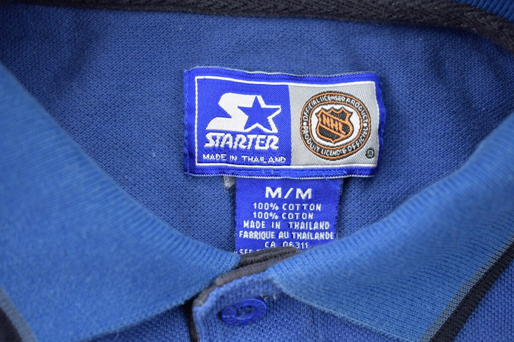Vintage 1990s Toronto Maple Leafs Starter NHL Graphic Polo Button Up T-Shirt
