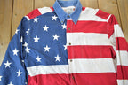 Vintage 1990s American Flag All Over Print Button Up Shirt