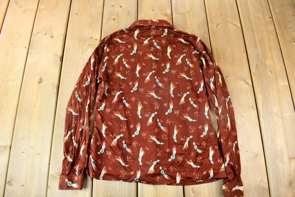 Vintage 1970s All Over Print Psychedelic StyleBlouse