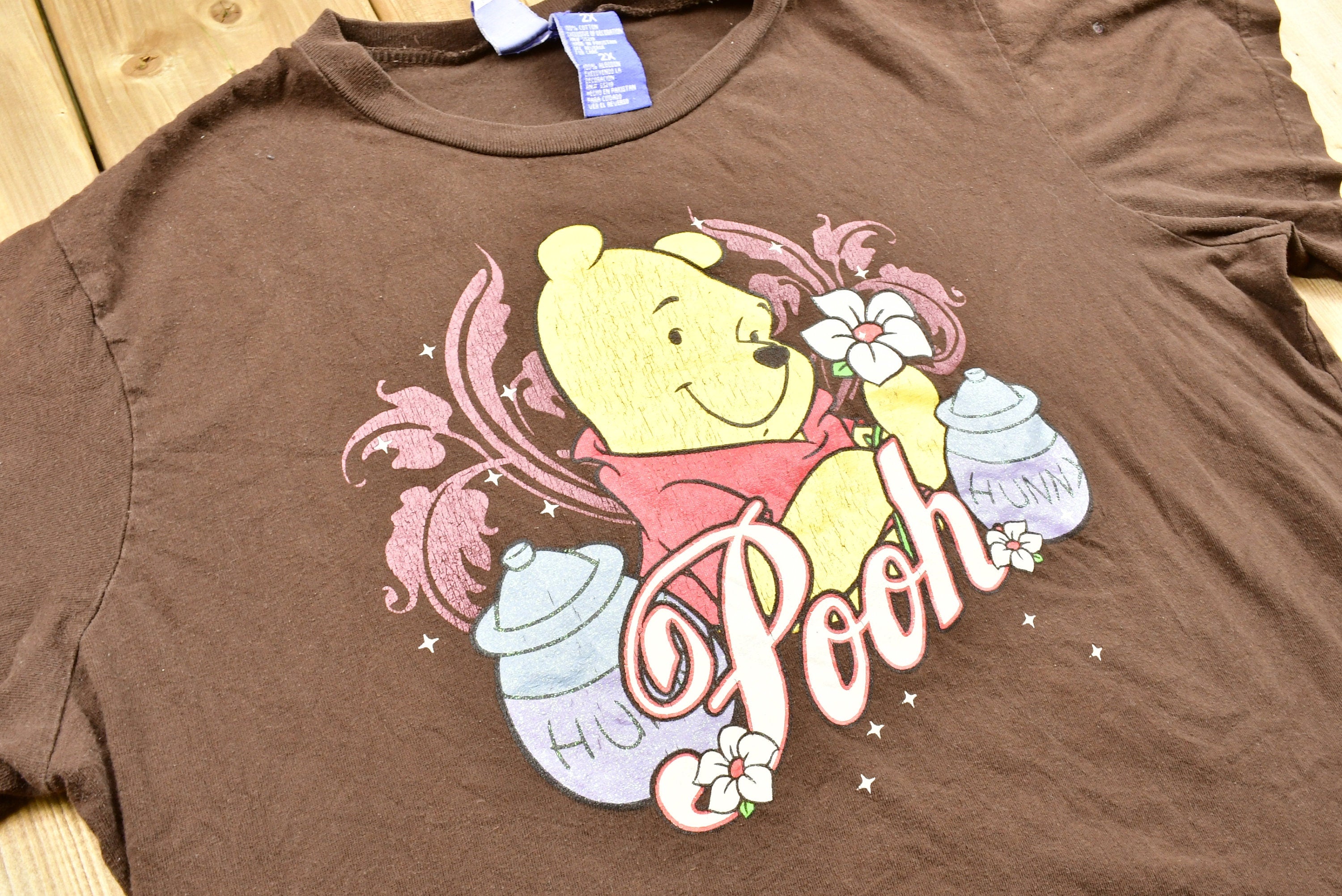 Naturally Distressed Vintage 1990s Winnie The Pooh Cartoon T-Shirt
