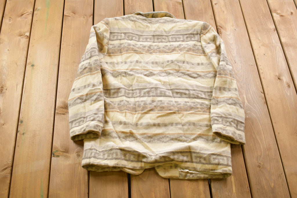 Vintage 1990s Aztec All Over Print Wool Blazer