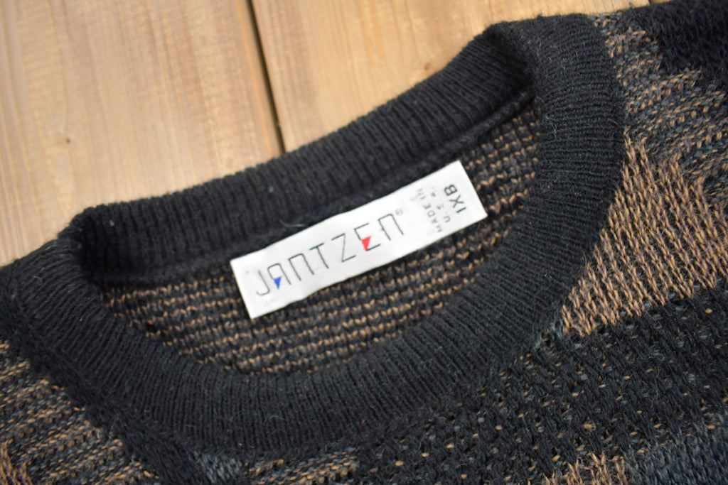 Vintage 1990s Jantzen Geometric Knit Crewneck Sweater