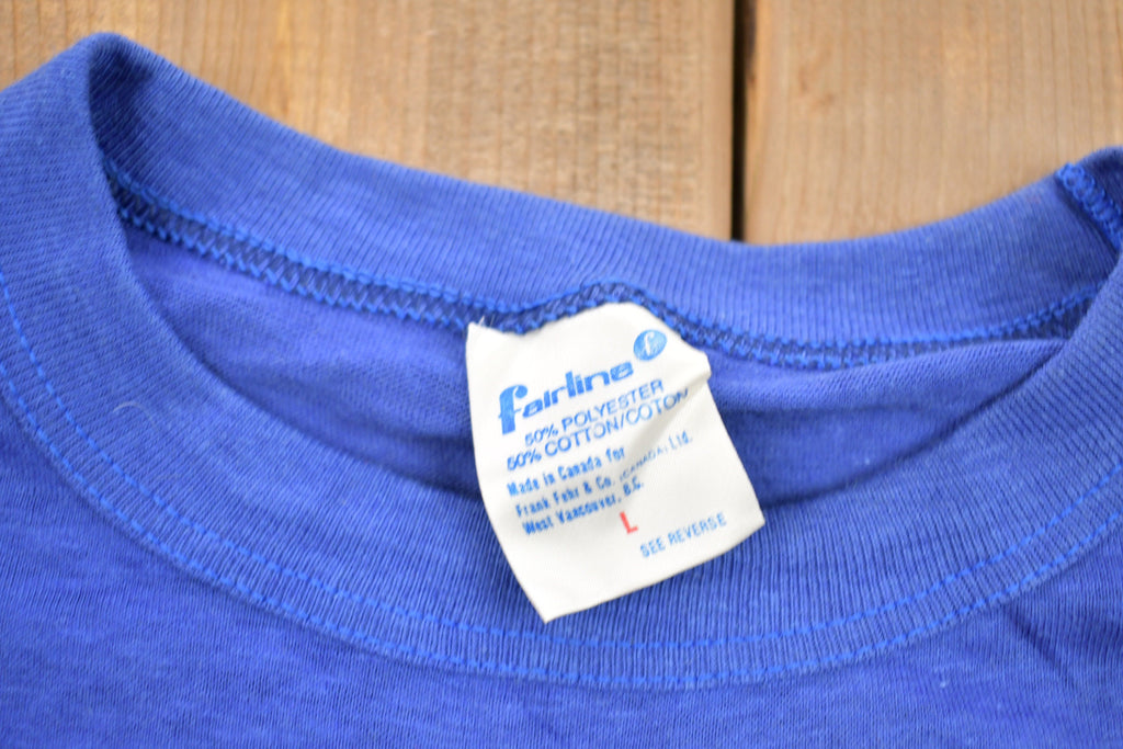 Vintage 1970s Fairline Blue Ringer T-Shirt /