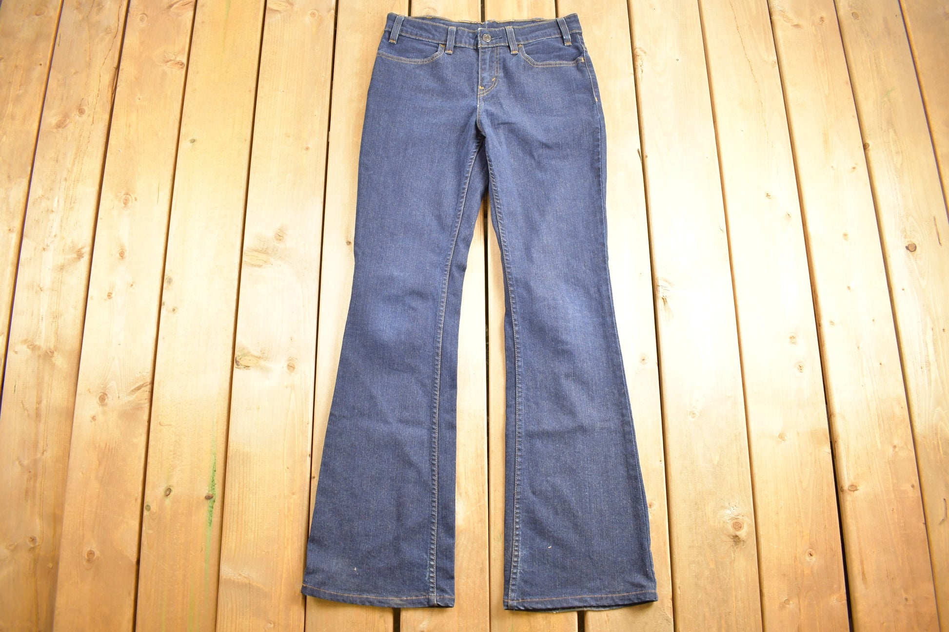 Vintage 1970s Levi's Orange Tab Denim Flare Jeans Size 29 x 31.5