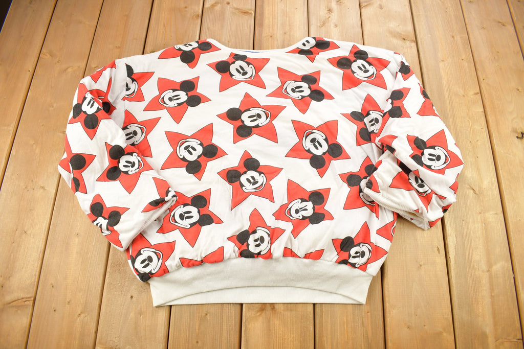 Vintage 1990s Mickey Mouse Reversible All Over Print Disney Crewneck