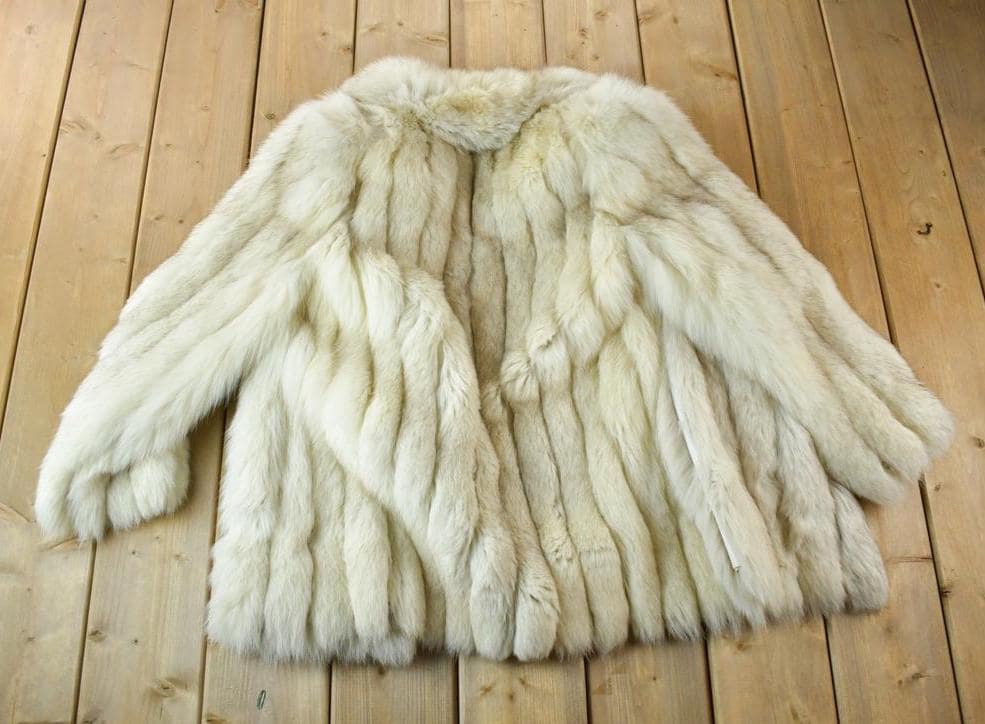 Vintage 1980s Blue Shadow Fox Fur Coat Saga Fox