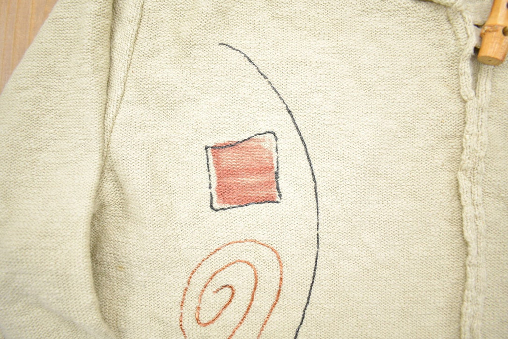 Vintage 1980s Abstract Design Toggle Button Cardigan Sweater