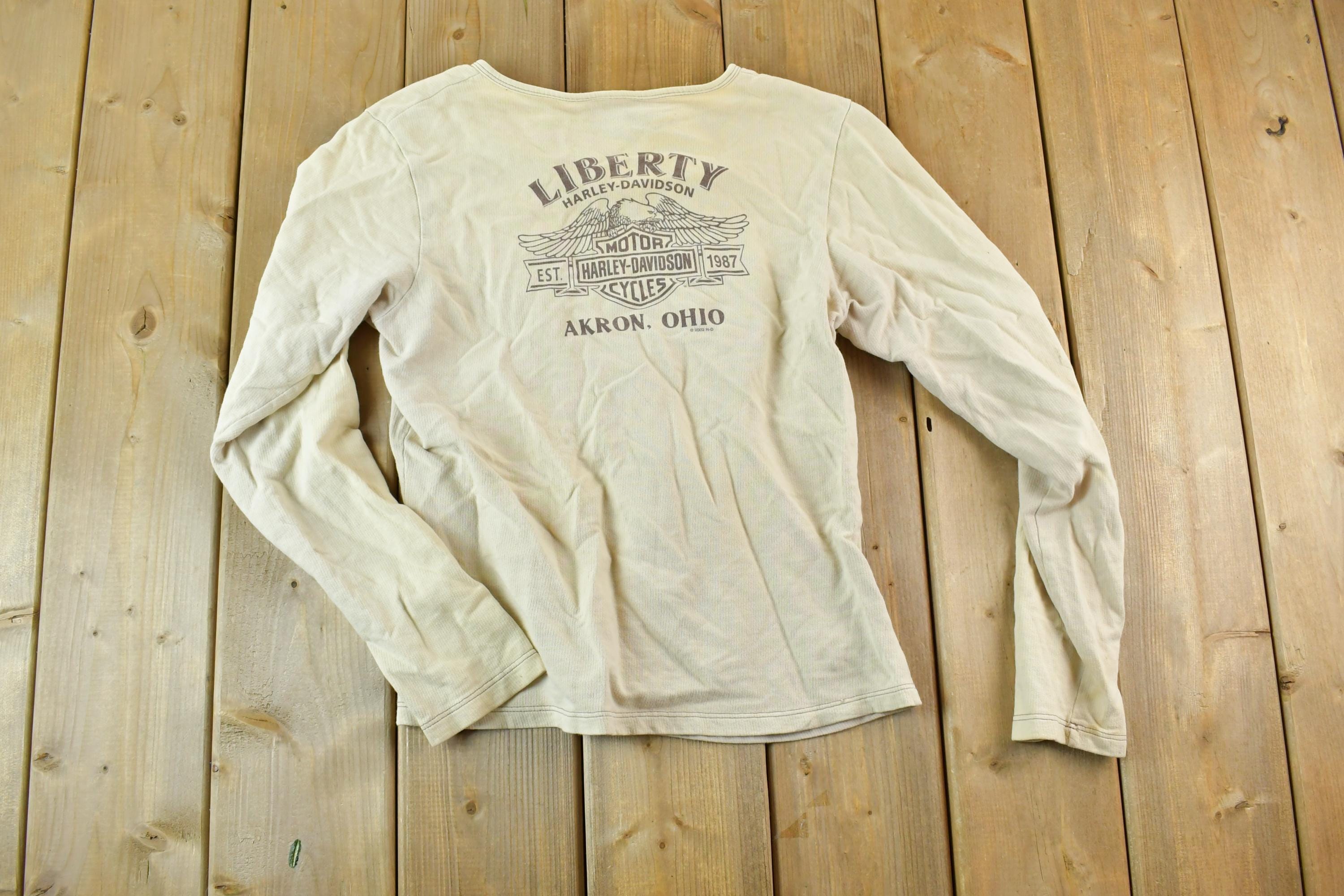 Vintage Y2K Harley Davidson Motorcycles Single Stitch Long Sleeve T-Shirt