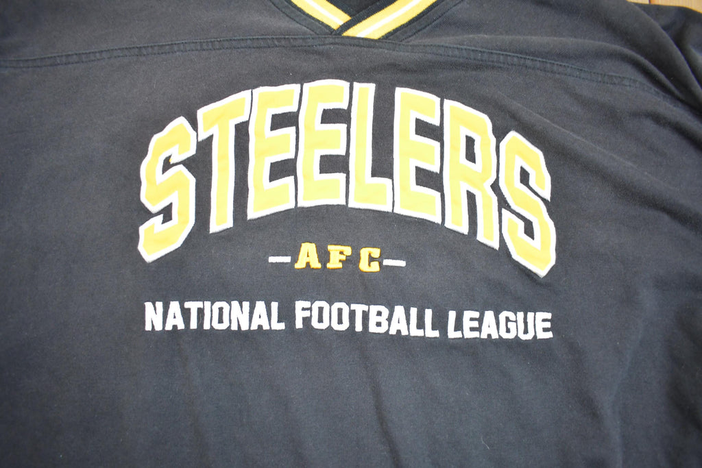 Vintage 1990s NFL Pittsburgh Lee Sport Embroidered V-Neck Sweatshirt