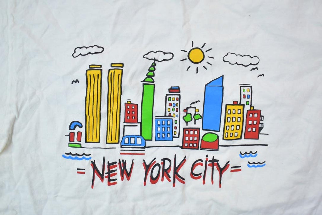 Vintage 1990s New York City Galaxy Twin Towers Souvenir T-Shirt