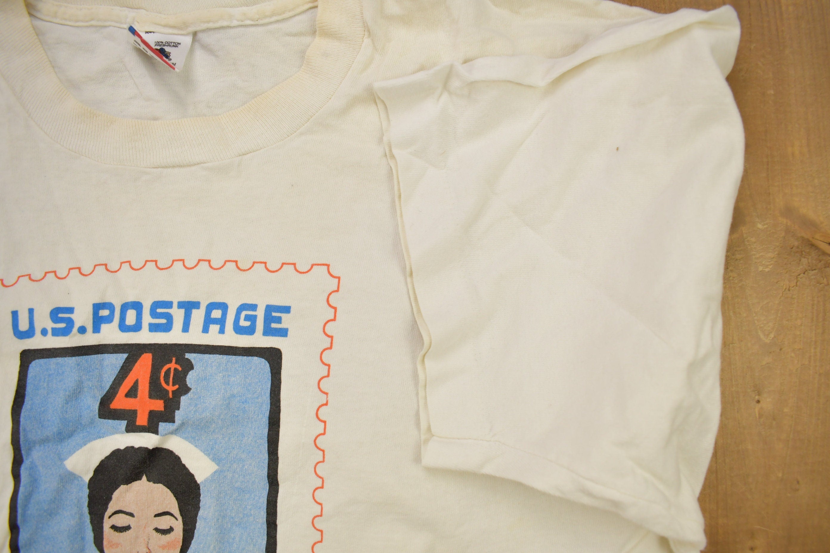 Vintage 1990s USPS Nursing Stamp Graphic T Shirt