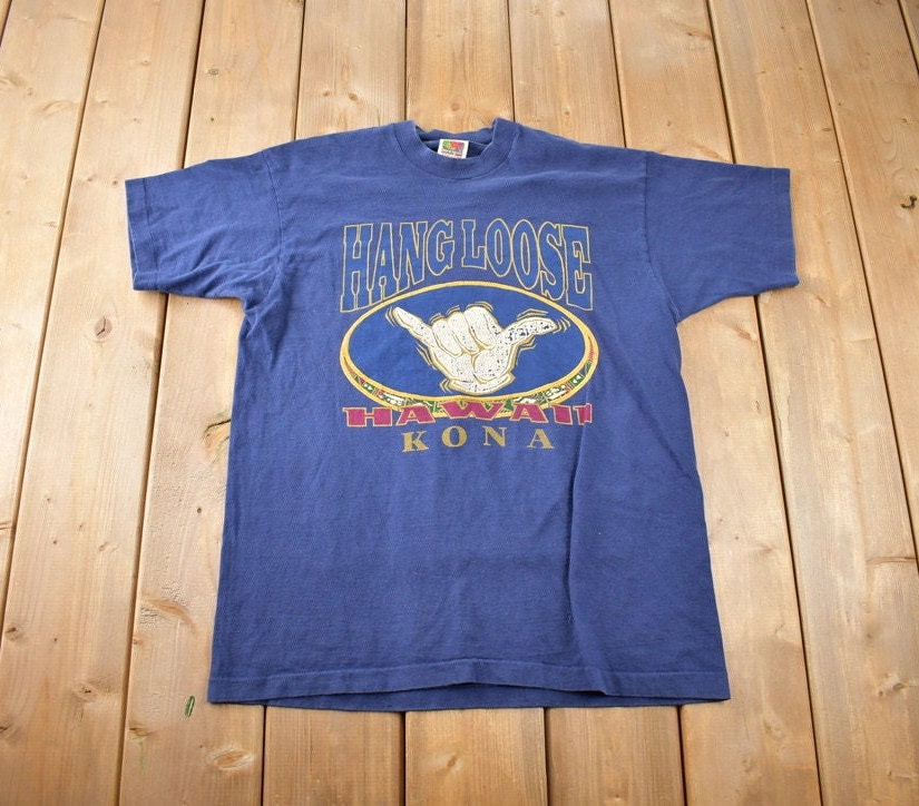 Vintage 1990s Hang Loose Hawaii Souvenir T Shirt Made In USA Size L