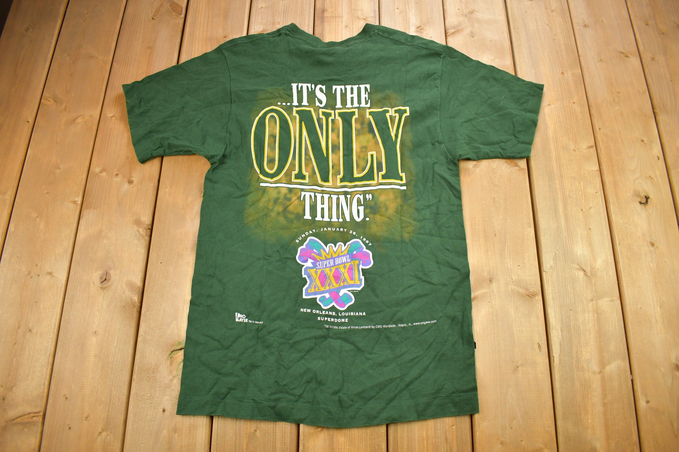 Vintage 1997 Green Bay Packers NFL Super Bowl Graphic T-Shirt