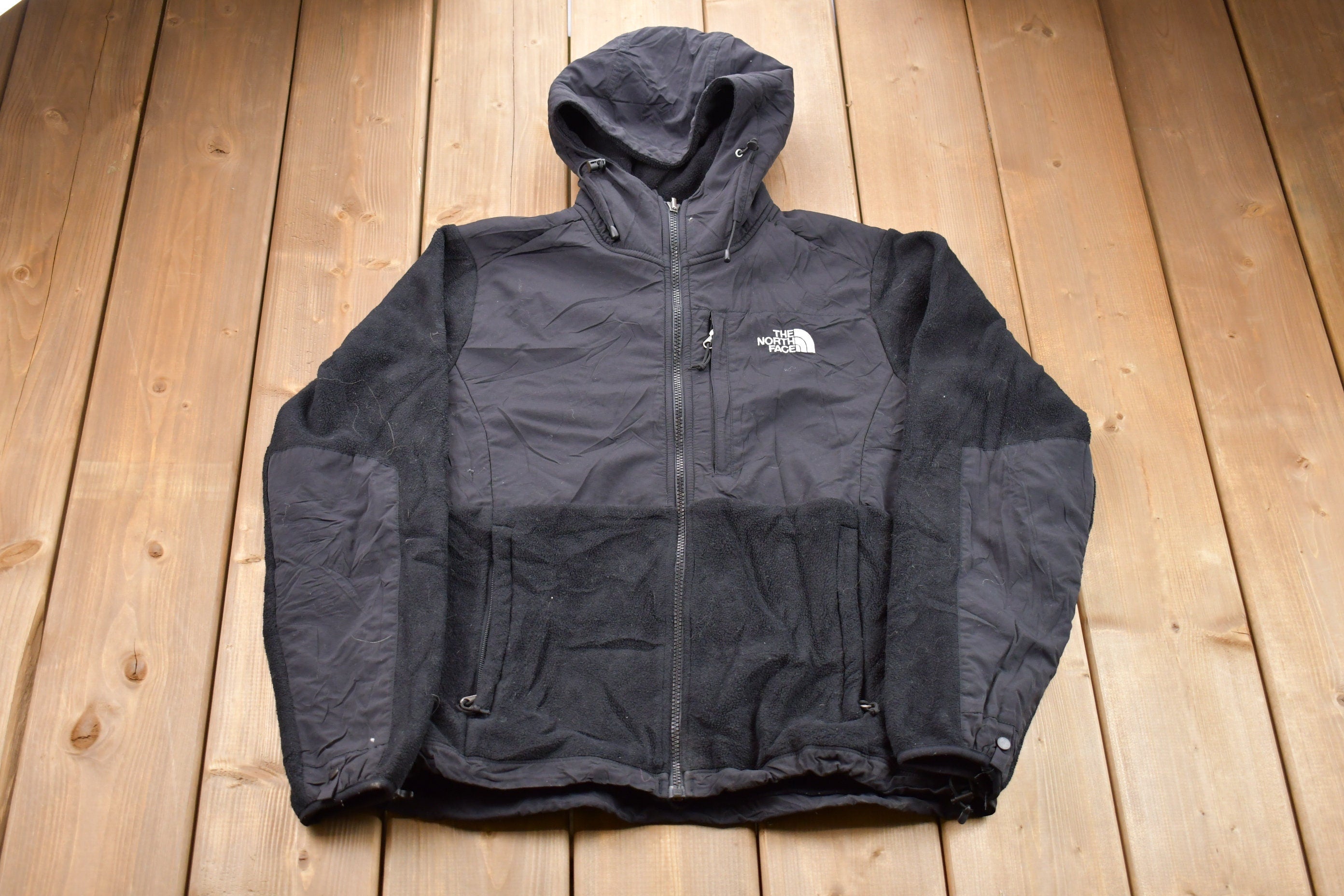 Vintage 1990s The North Face Denali Full Zip Hooded Fleece Sweater  Sportswear  90s Fleece  Streetwear  Athleisure  Hiking  90s TNF