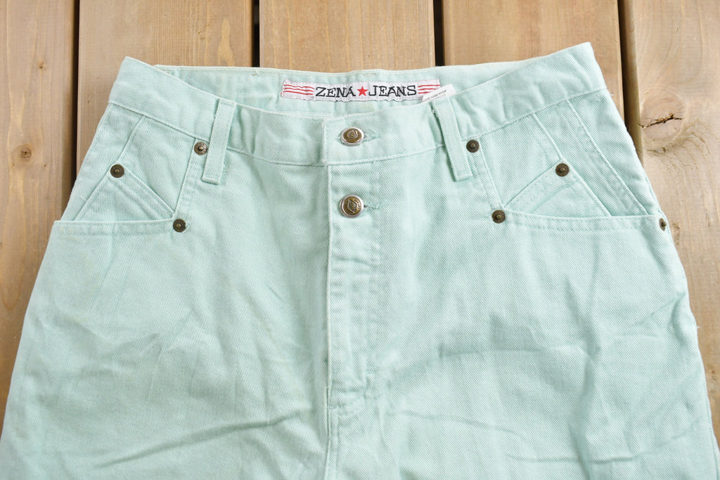 Vintage 1990's Zena Light Turquoise Jeans Size 28 x 30