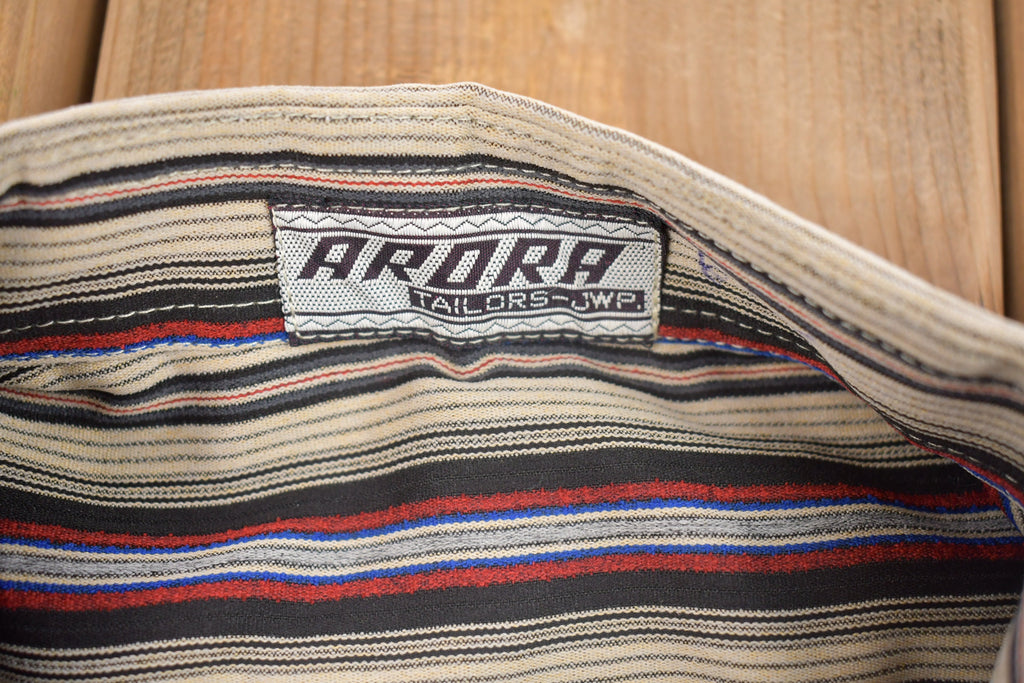 Vintage 1990s Arora Striped Button Up T Shirt
