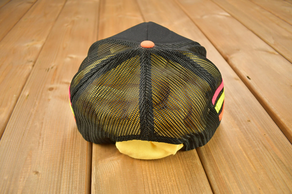Vintage 1980s Black & Pink Blank Trucker Hat