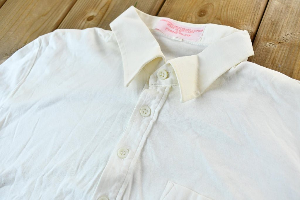 Vintage 1980s Johnnie Walker White Golf Logo Polo Shirt