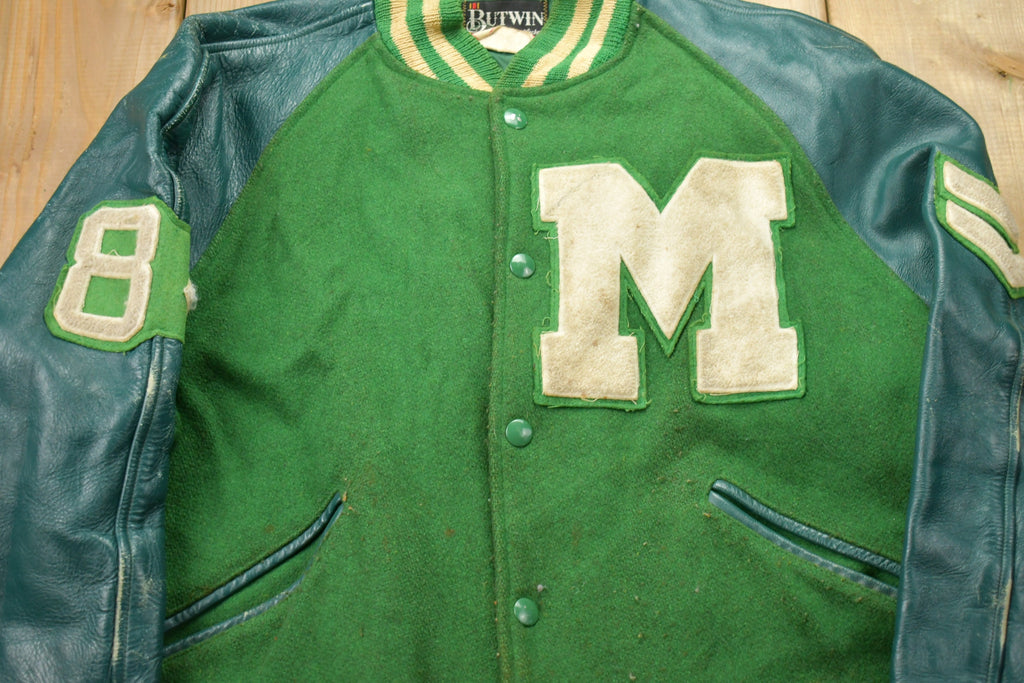 Vintage 1980s Butwin Leather Varsity Jacket