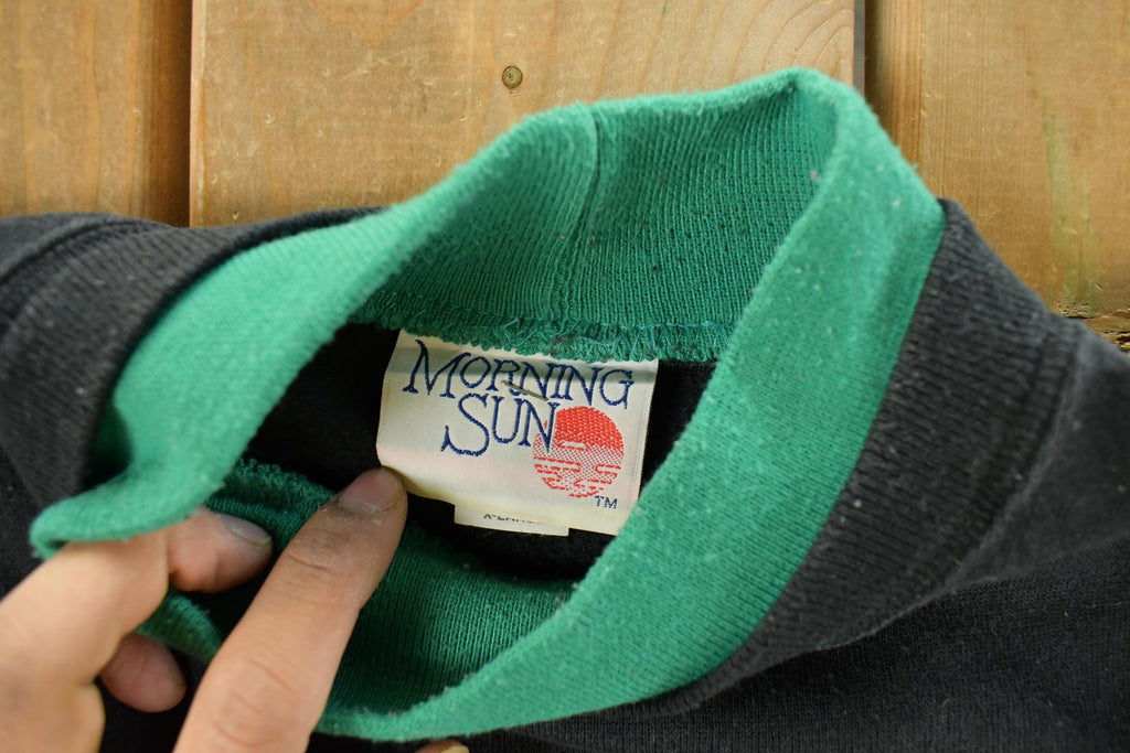 Vintage 1990s Morning Sun Trees Nature Crewneck Sweatshirt Men's Large