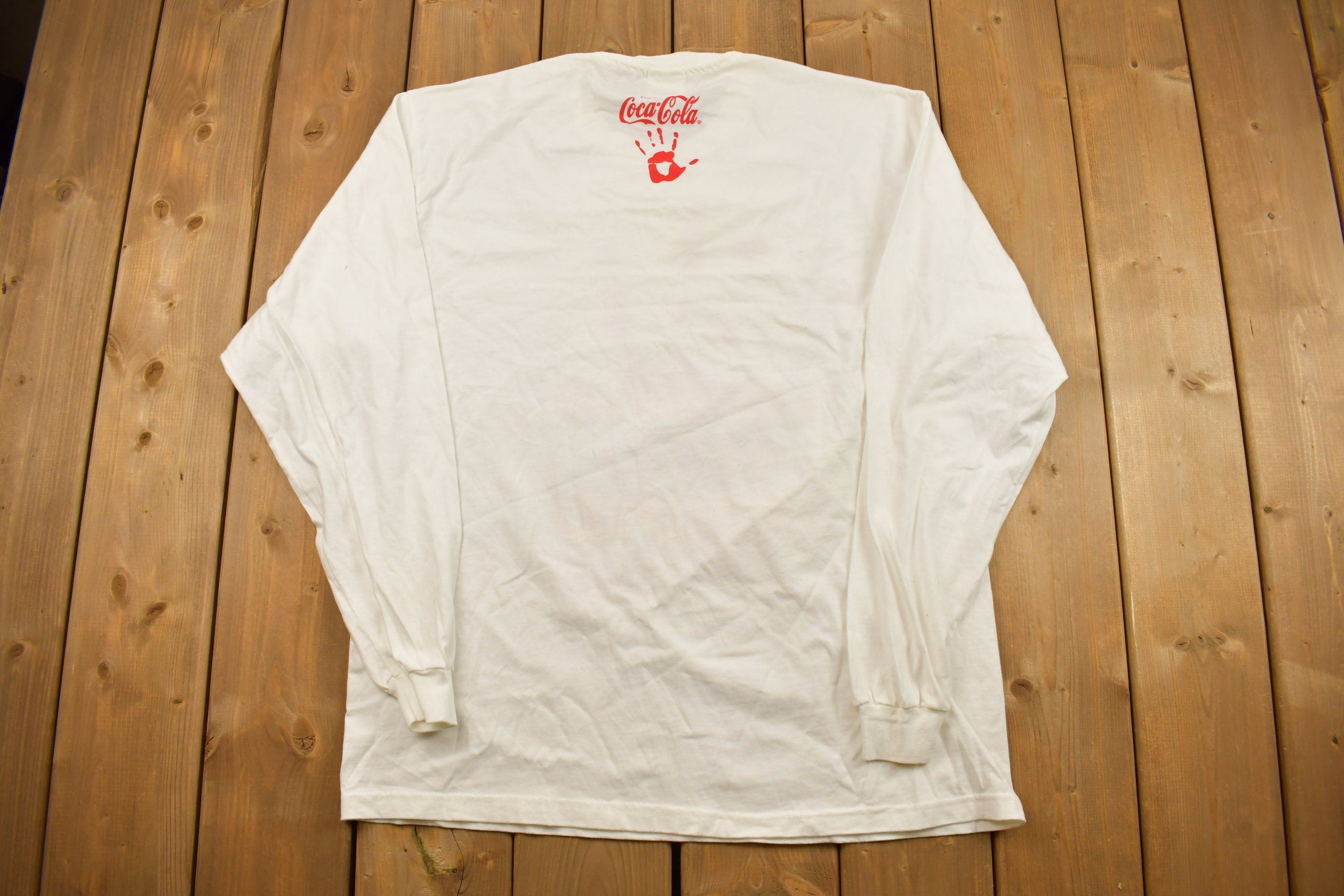 Vintage 1996 Caught Red Handed Coca Cola Graphic Long Sleeve Shirt